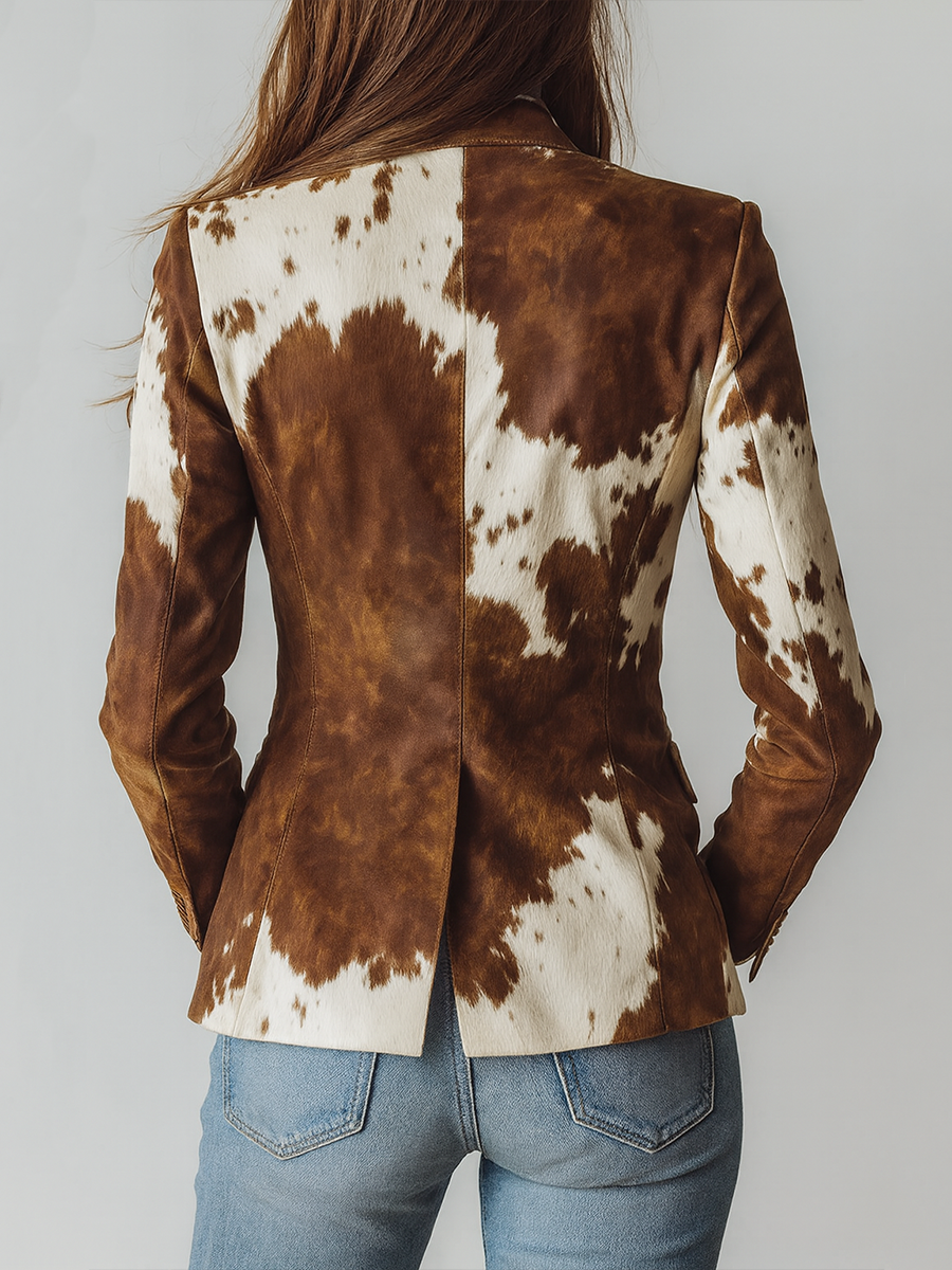 Estela | Blazer con estampado de vaca