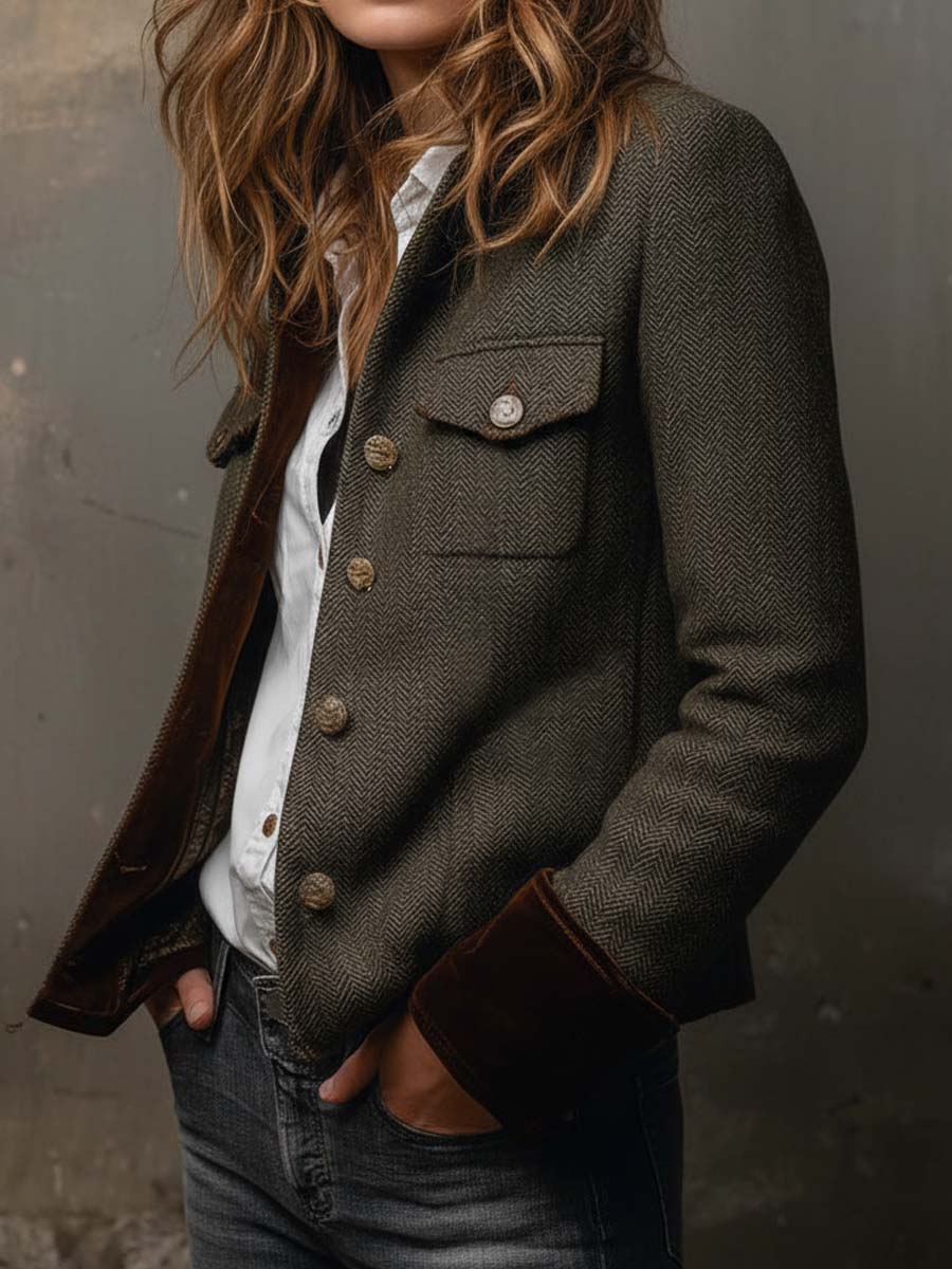 Victoria | Blazer vintage con detalles en contraste