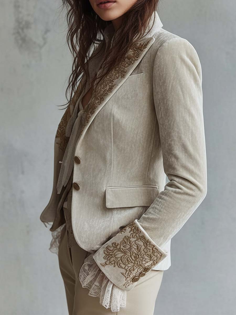 Rosario | Blazer sastre con bordado floral