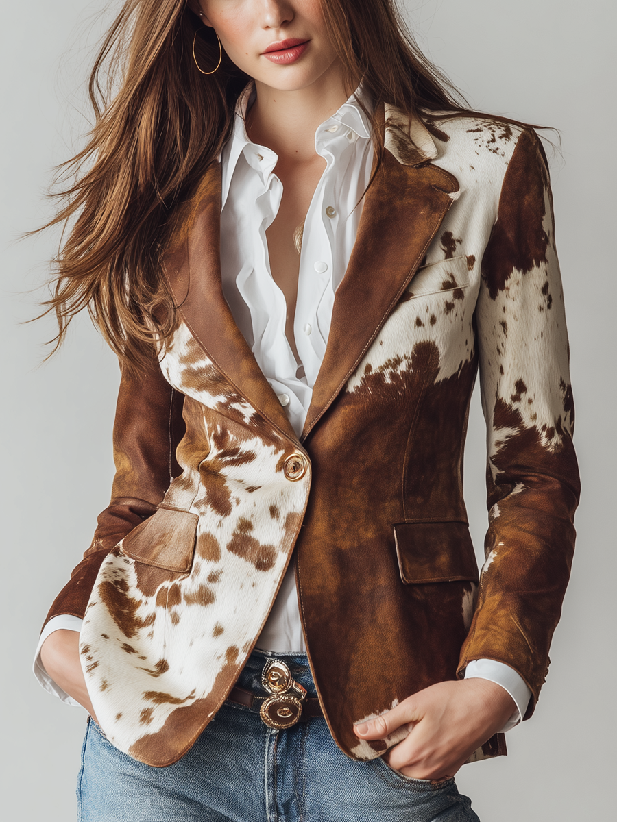 Estela | Blazer con estampado de vaca