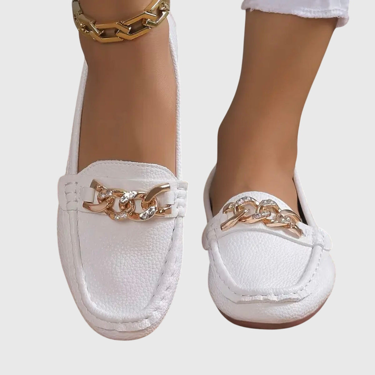 Esperanza | Mocasines planos con hebilla de pedrería