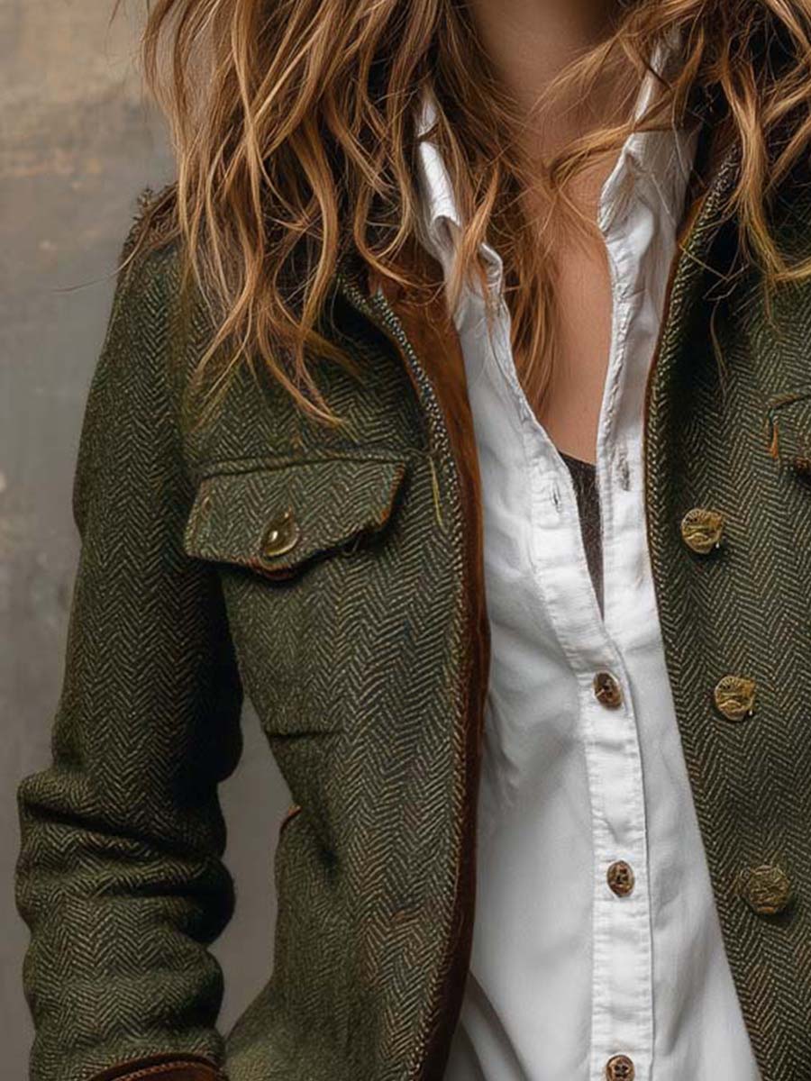 Victoria | Blazer vintage con detalles en contraste