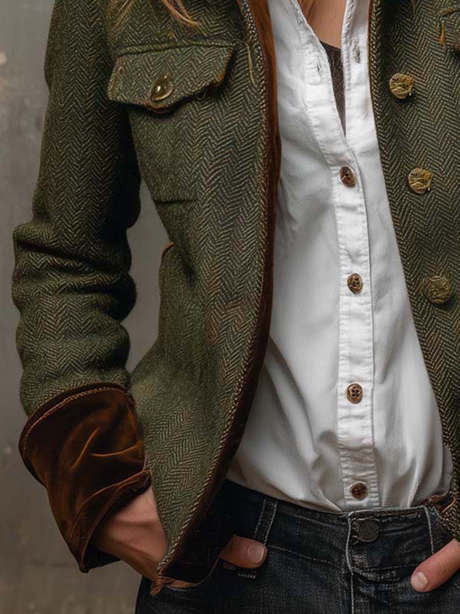 Victoria | Blazer vintage con detalles en contraste