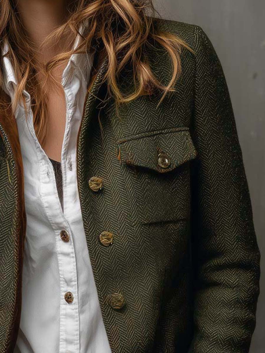Victoria | Blazer vintage con detalles en contraste
