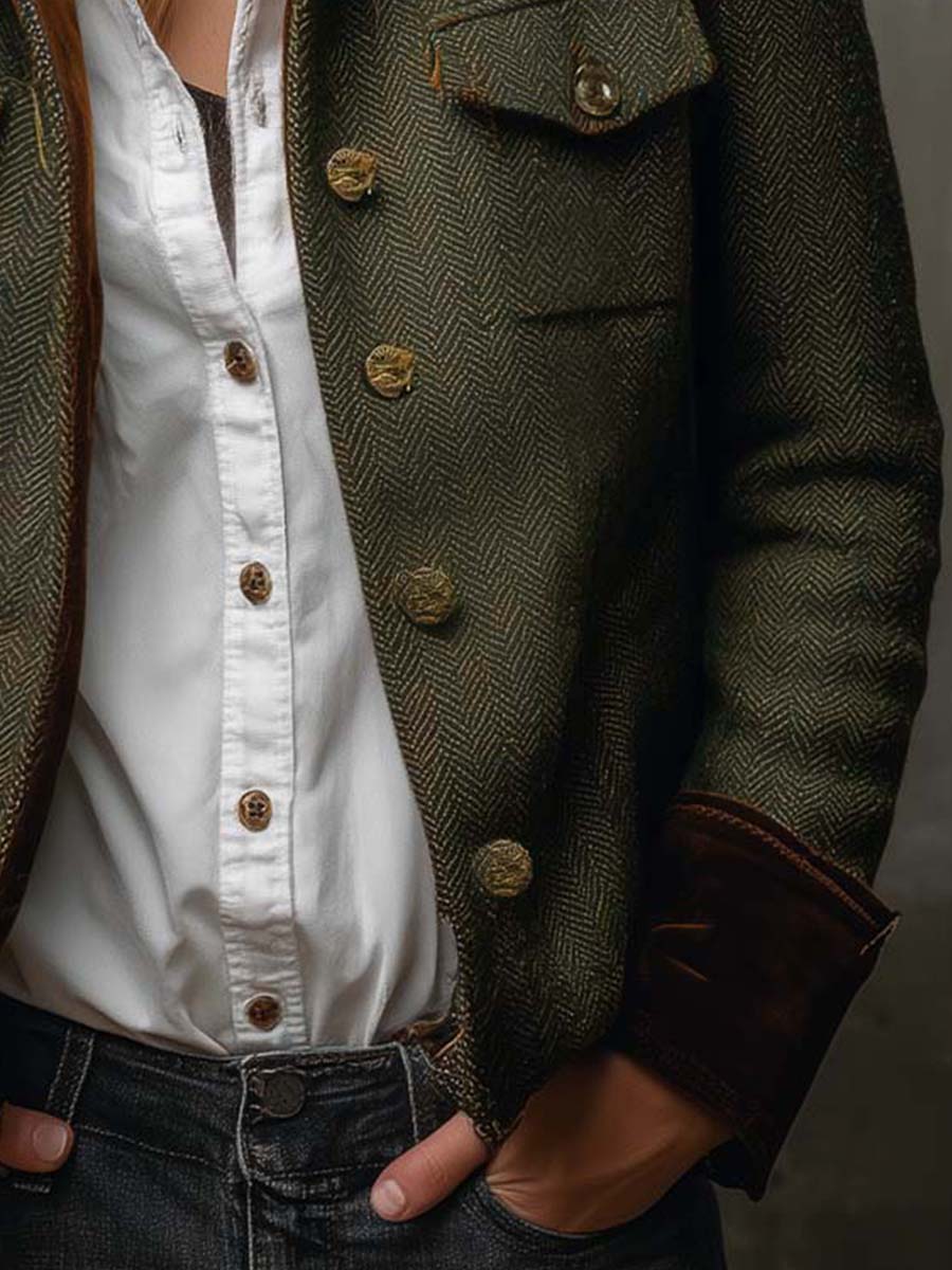 Victoria | Blazer vintage con detalles en contraste