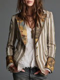Cecilia | Blazer de rayas con solapas de estilo bohemio