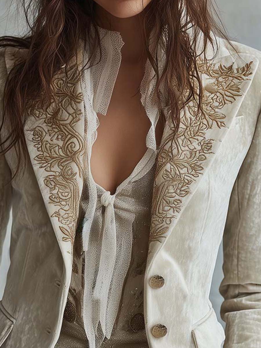 Rosario | Blazer sastre con bordado floral