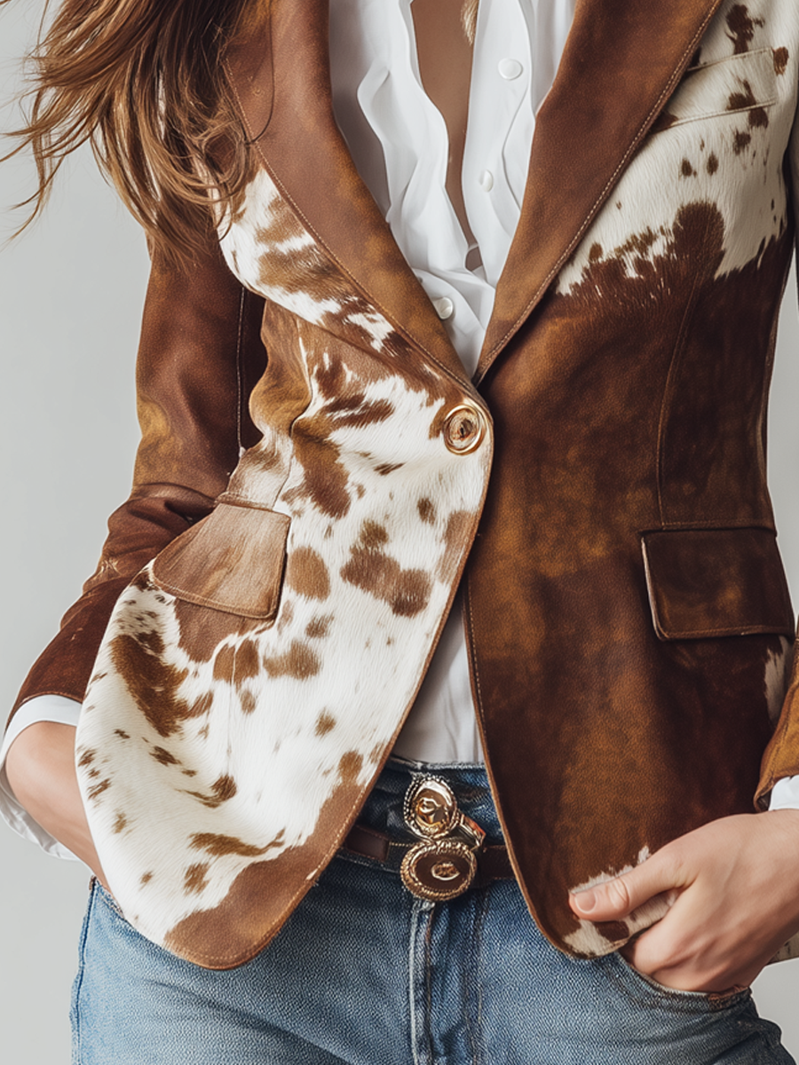 Estela | Blazer con estampado de vaca