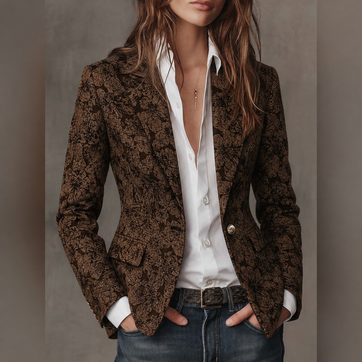 Dulce | Blazer entallado con estampado paisley