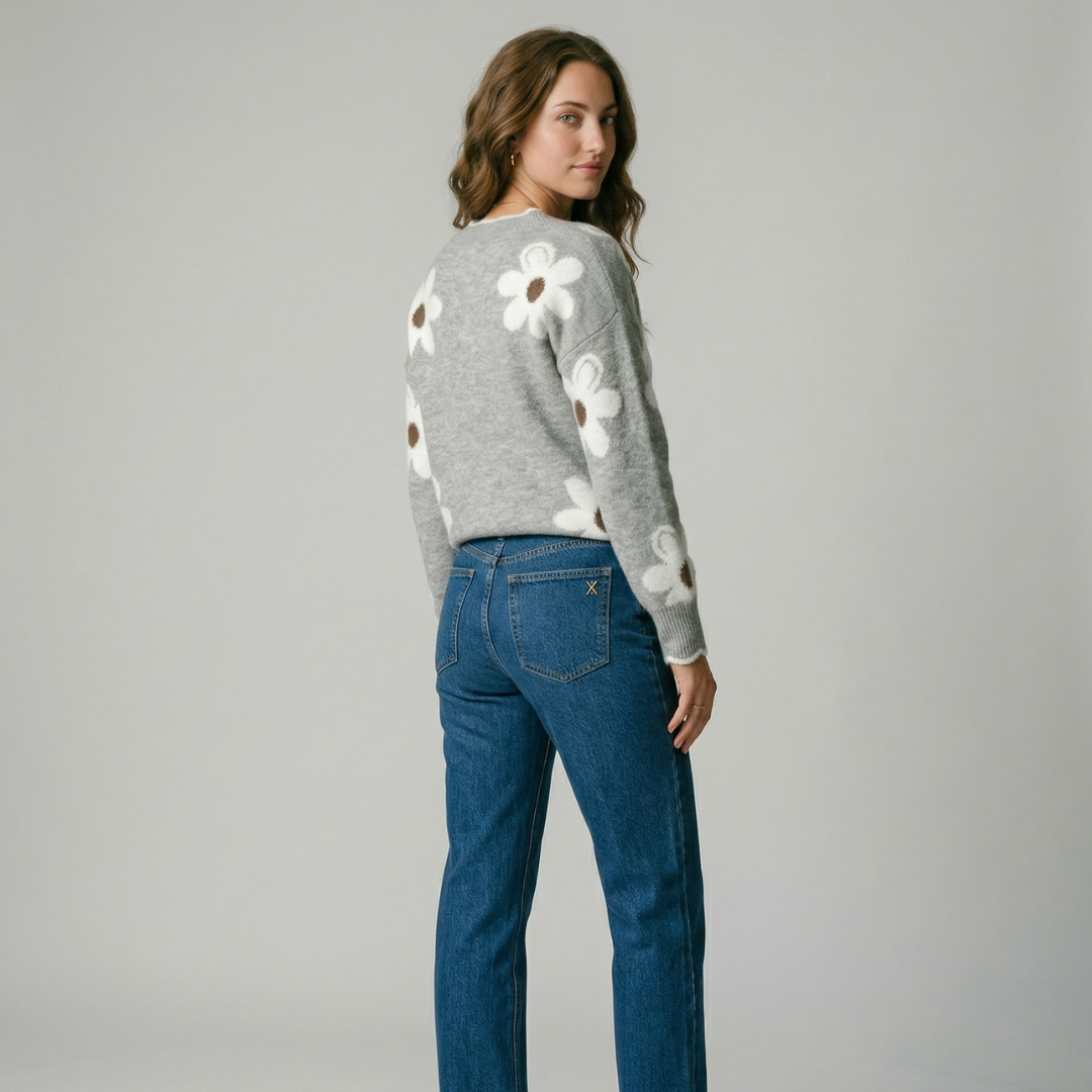 Paula | Jersey floral de escote en V