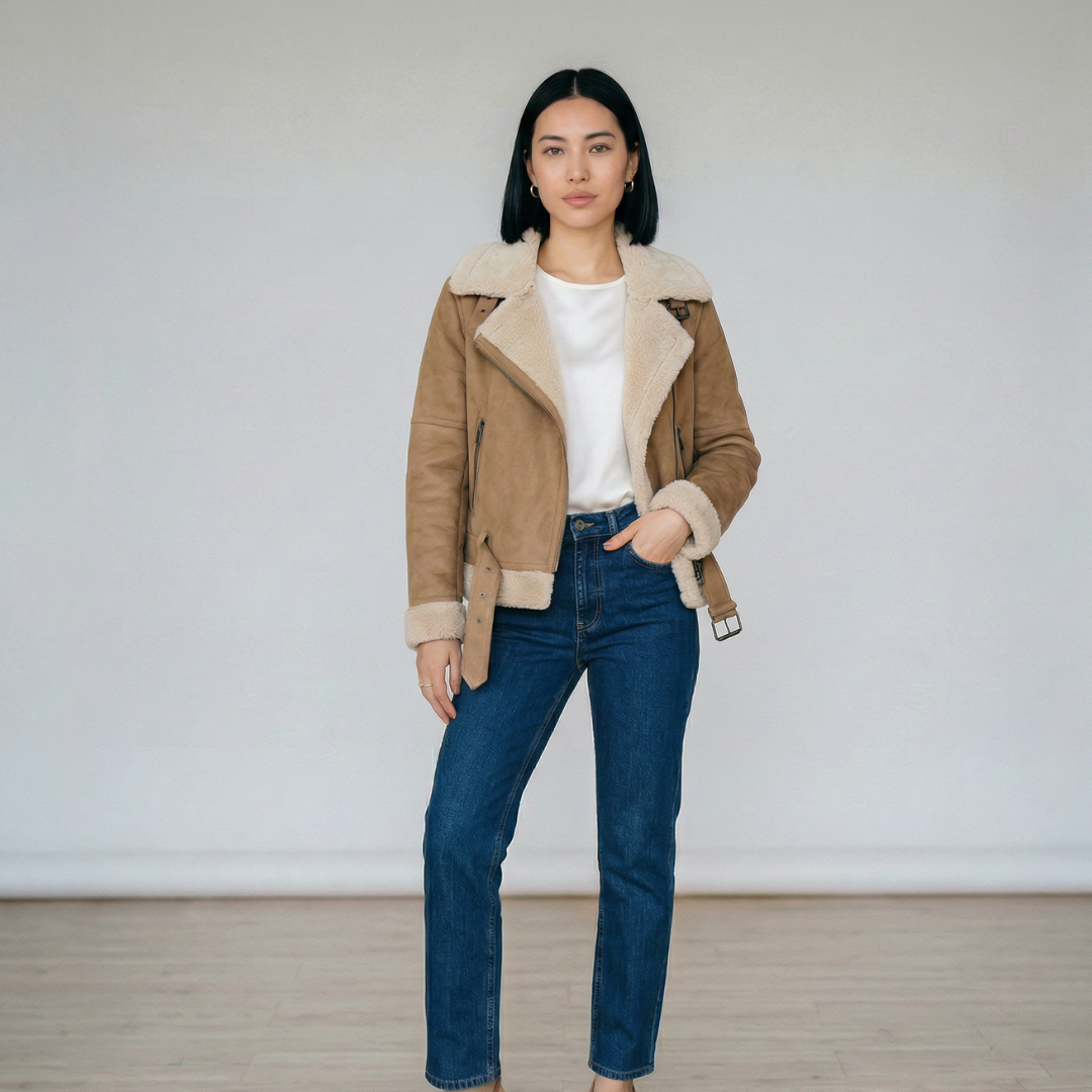Clara | Chaqueta biker efecto ante