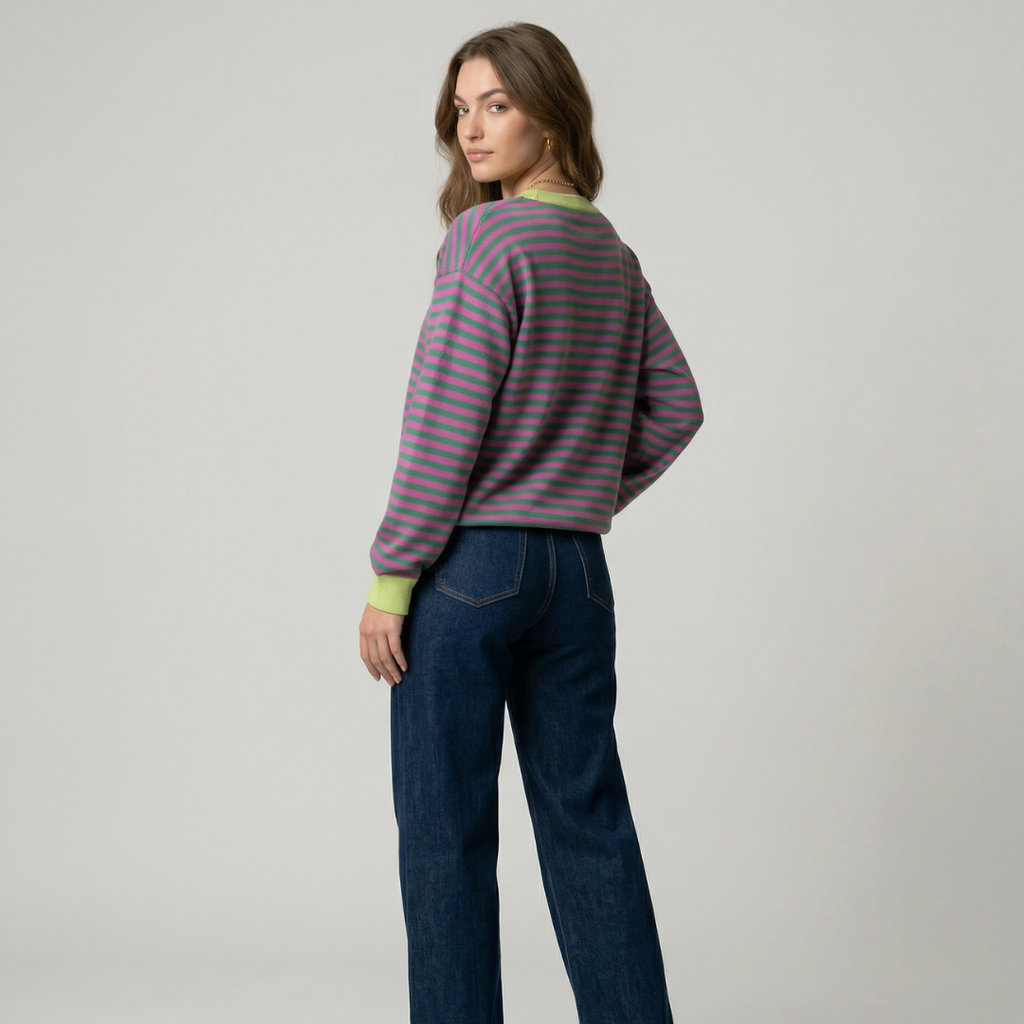 Dora | Jersey oversize de rayas modernas