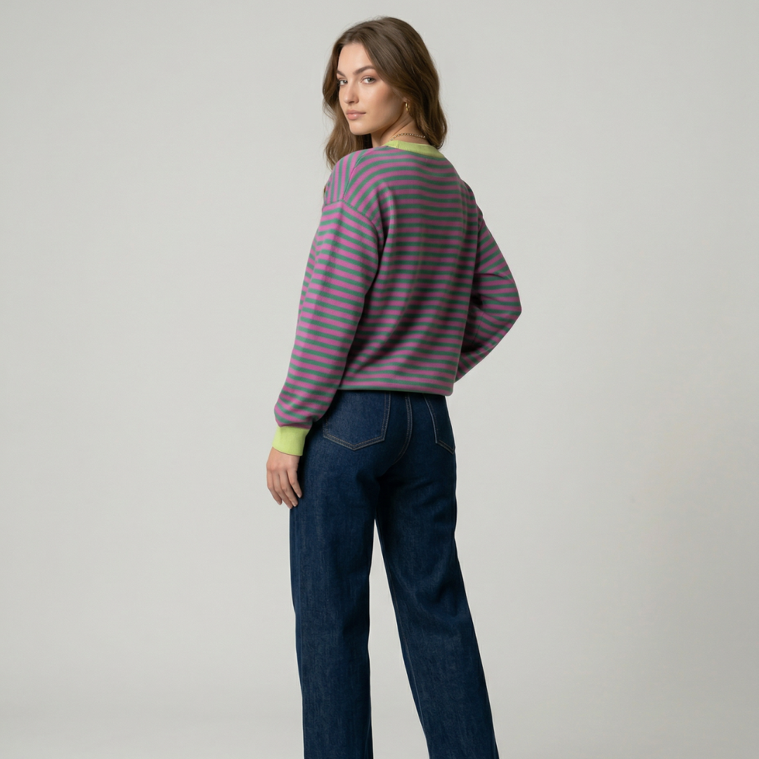 Dora | Jersey oversize de rayas modernas