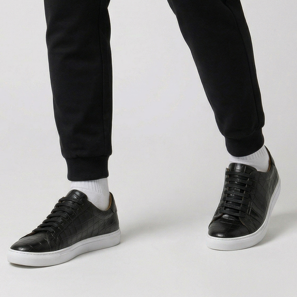 Luca | Zapatillas de cuero con textura grabada