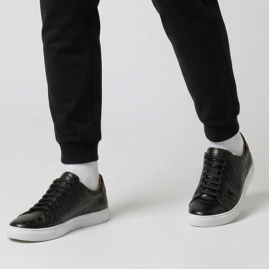 Luca | Zapatillas de cuero con textura grabada