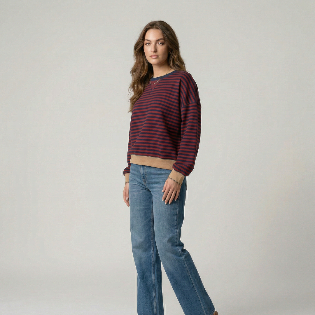 Dora | Jersey oversize de rayas modernas