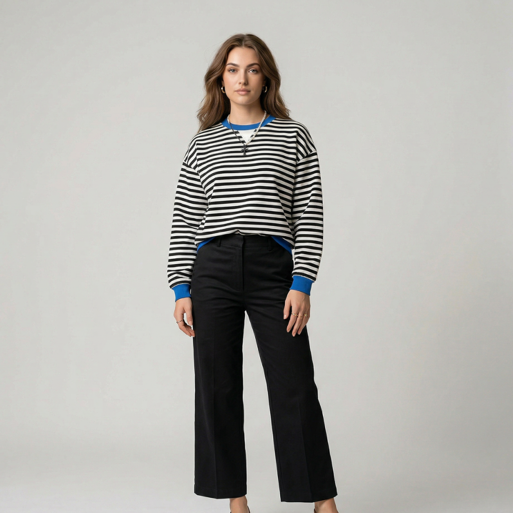 Dora | Jersey oversize de rayas modernas