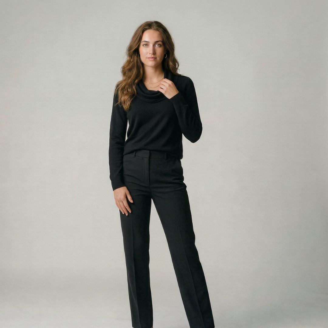 Amelia | Suéter de cuello drapeado elegante