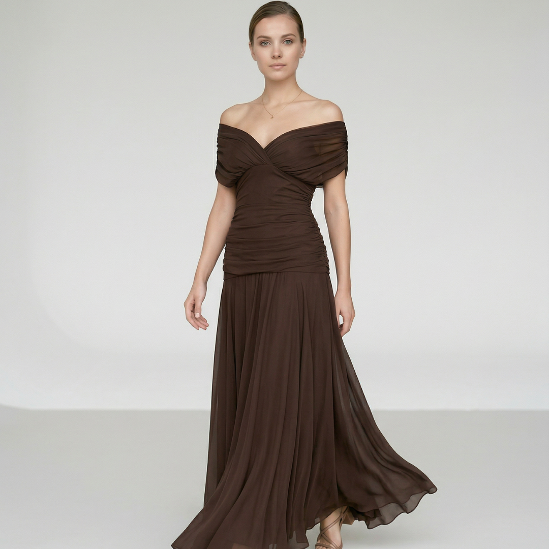 Velora | Vestido largo fluido de escote en V