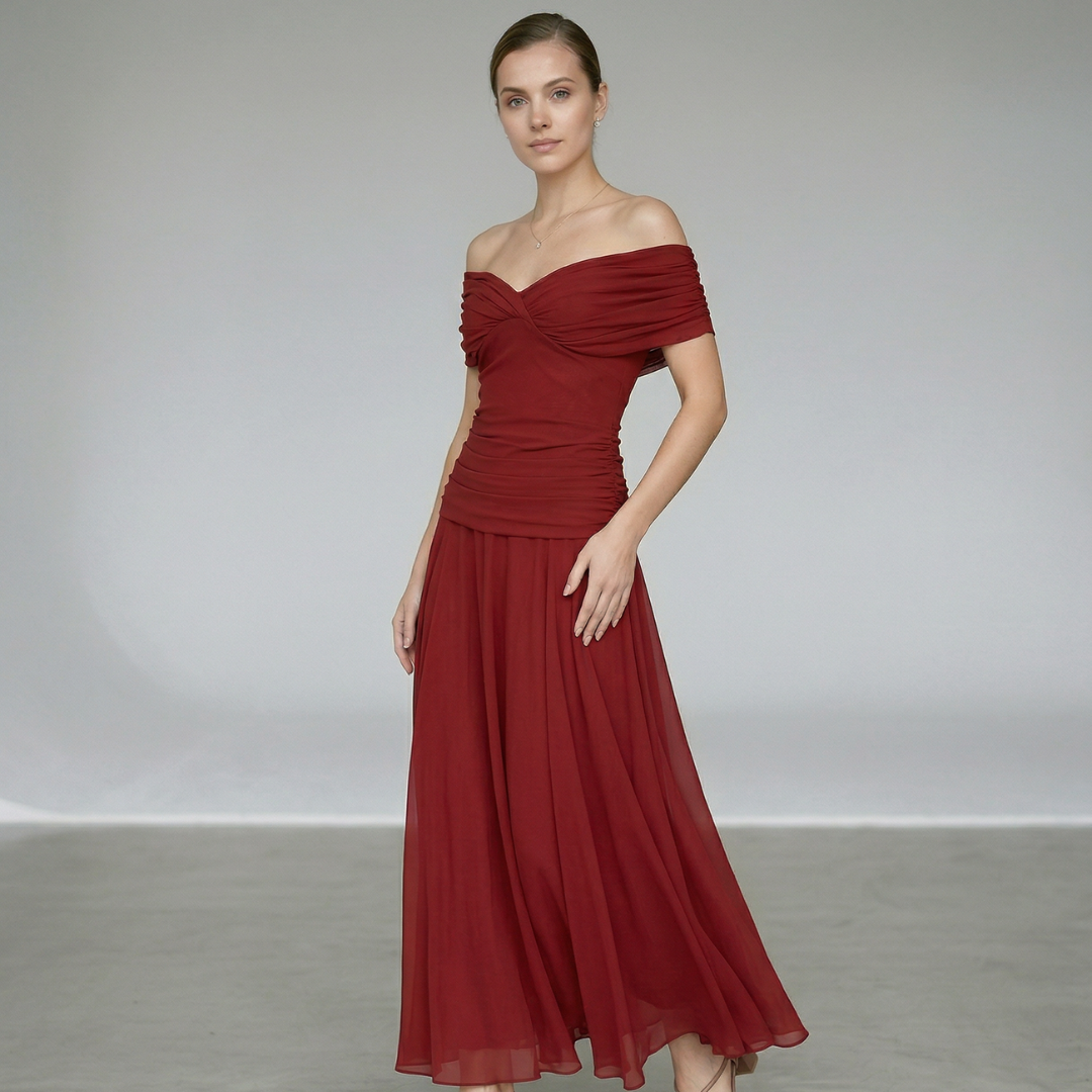 Velora | Vestido largo fluido de escote en V