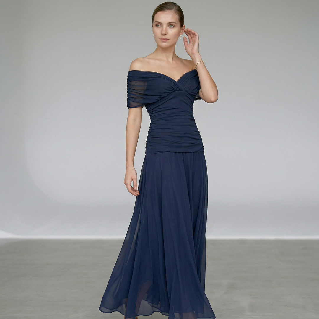Velora | Vestido largo fluido de escote en V