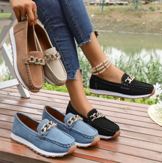 Ana | Mocasines ortopédicos con hebilla de pedrería