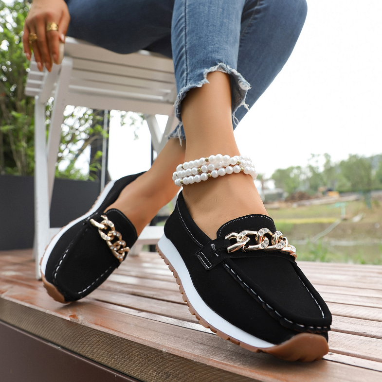 Ana | Mocasines ortopédicos con hebilla de pedrería