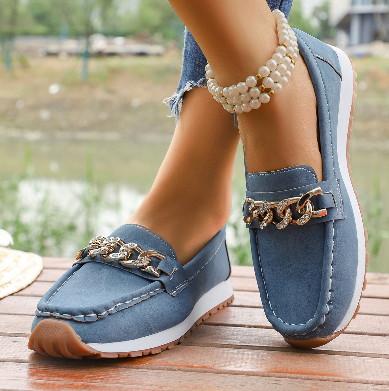 Ana | Mocasines ortopédicos con hebilla de pedrería