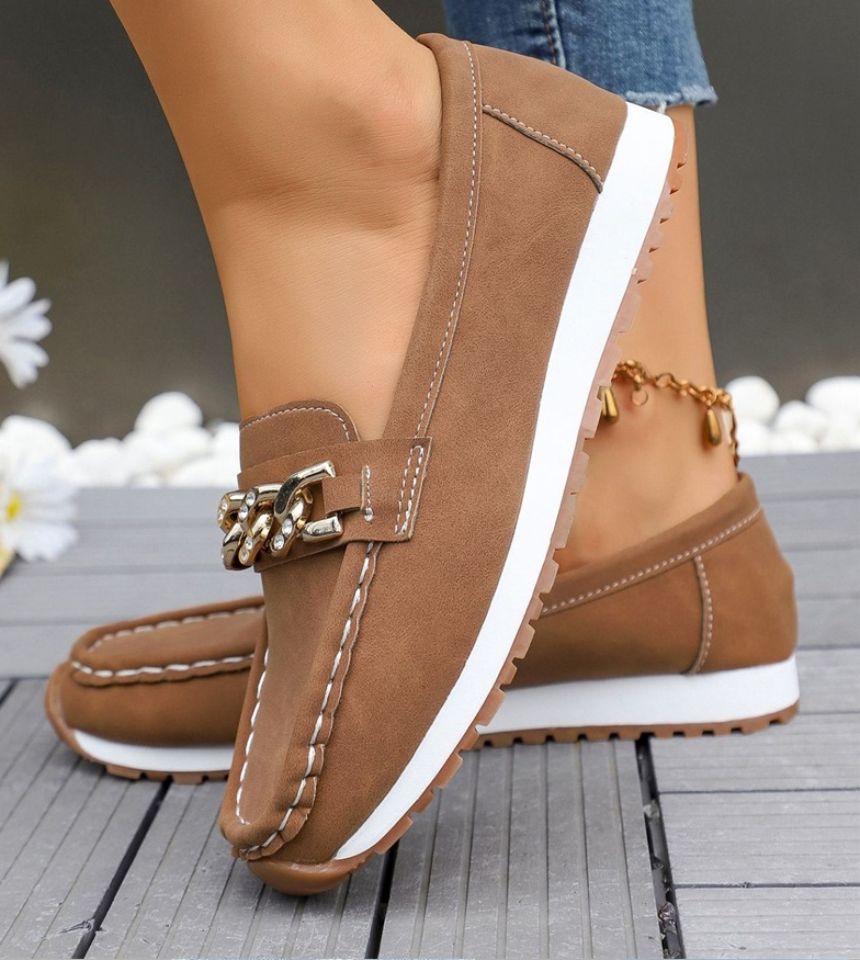 Ana | Mocasines ortopédicos con hebilla de pedrería
