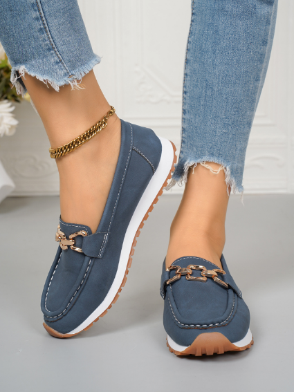 Laura | Mocasines ortopédicos planos con hebilla