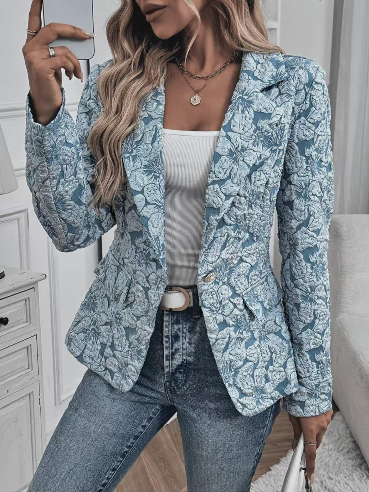 Dulce | Blazer entallado con estampado paisley