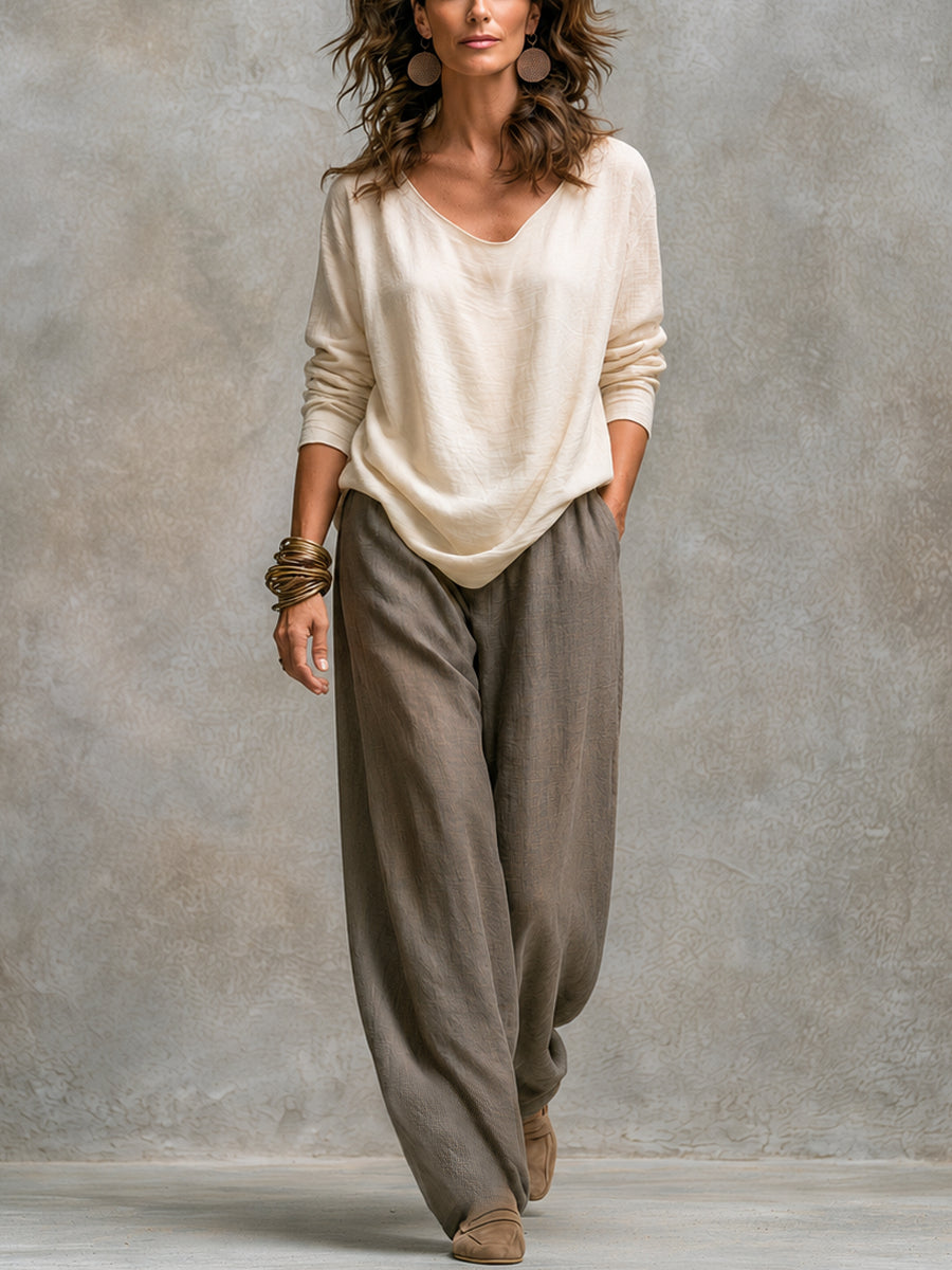 Amparo | Conjunto de tres piezas con pantalón palazzo