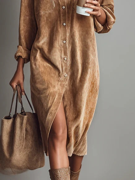 Marisol – Vestido Midi Amplio con Doble Bolsillo