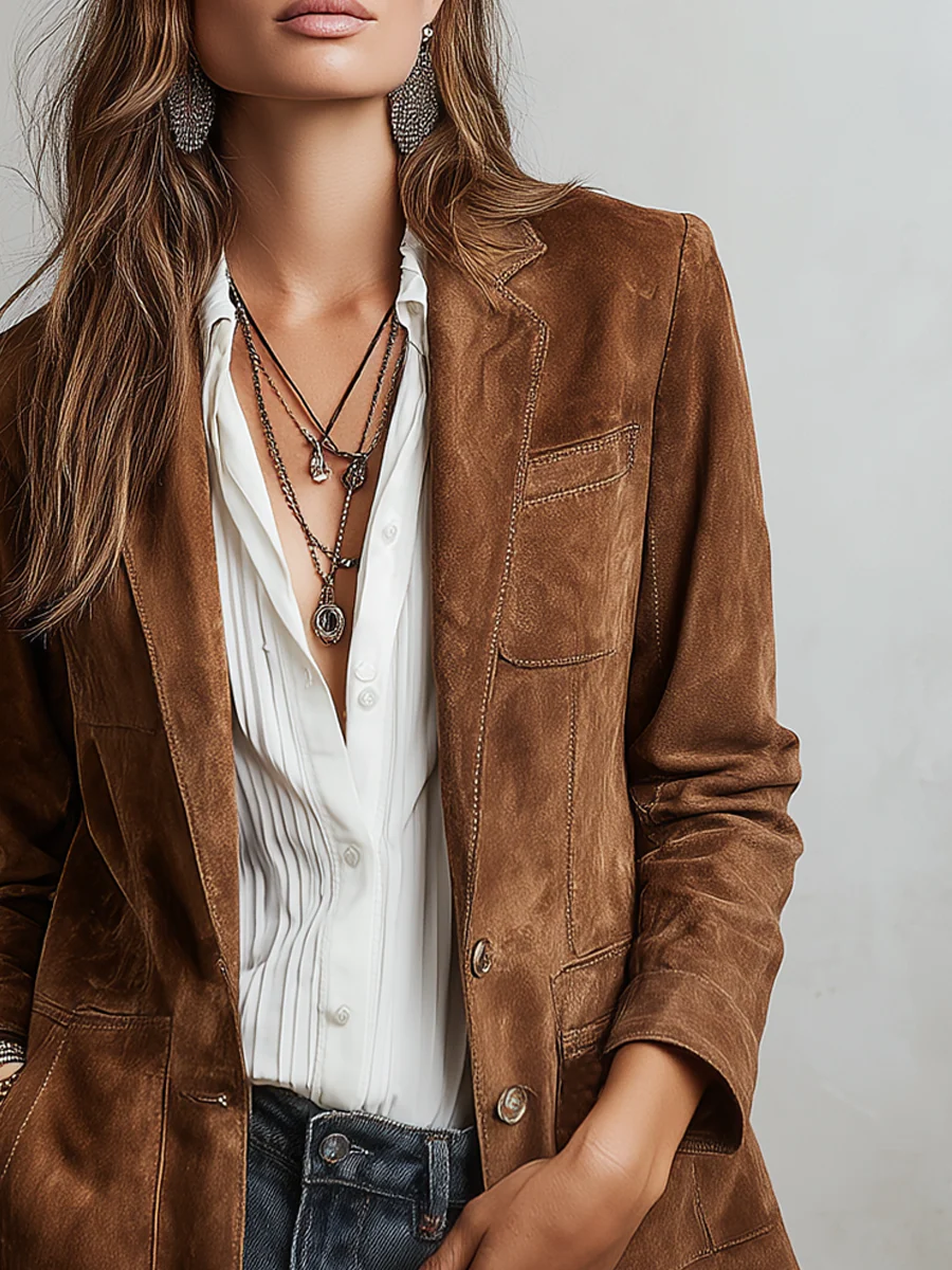 Ofelia | Blazer vintage con pespuntes en contraste