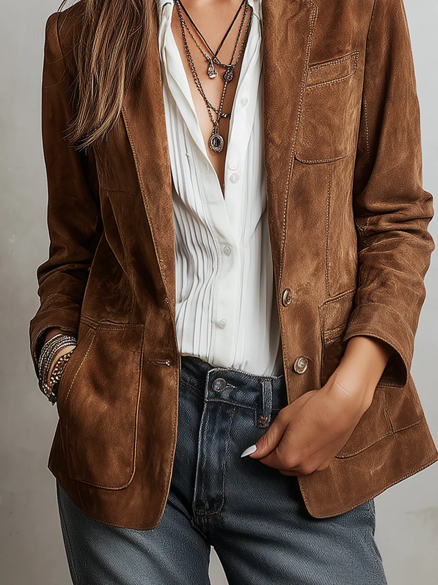 Ofelia | Blazer vintage con pespuntes en contraste