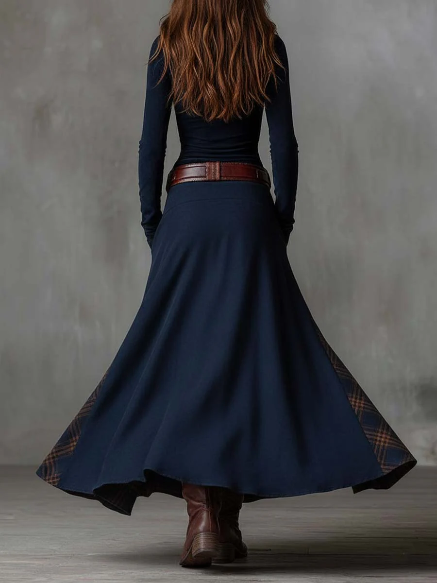 Citlali – Vestido Maxi de Gamuza con Cinturón