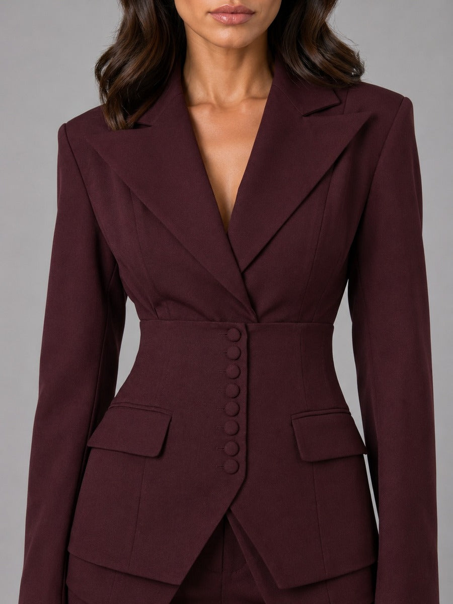 Angélica | Conjunto de blazer entallado y pantalón palazzo