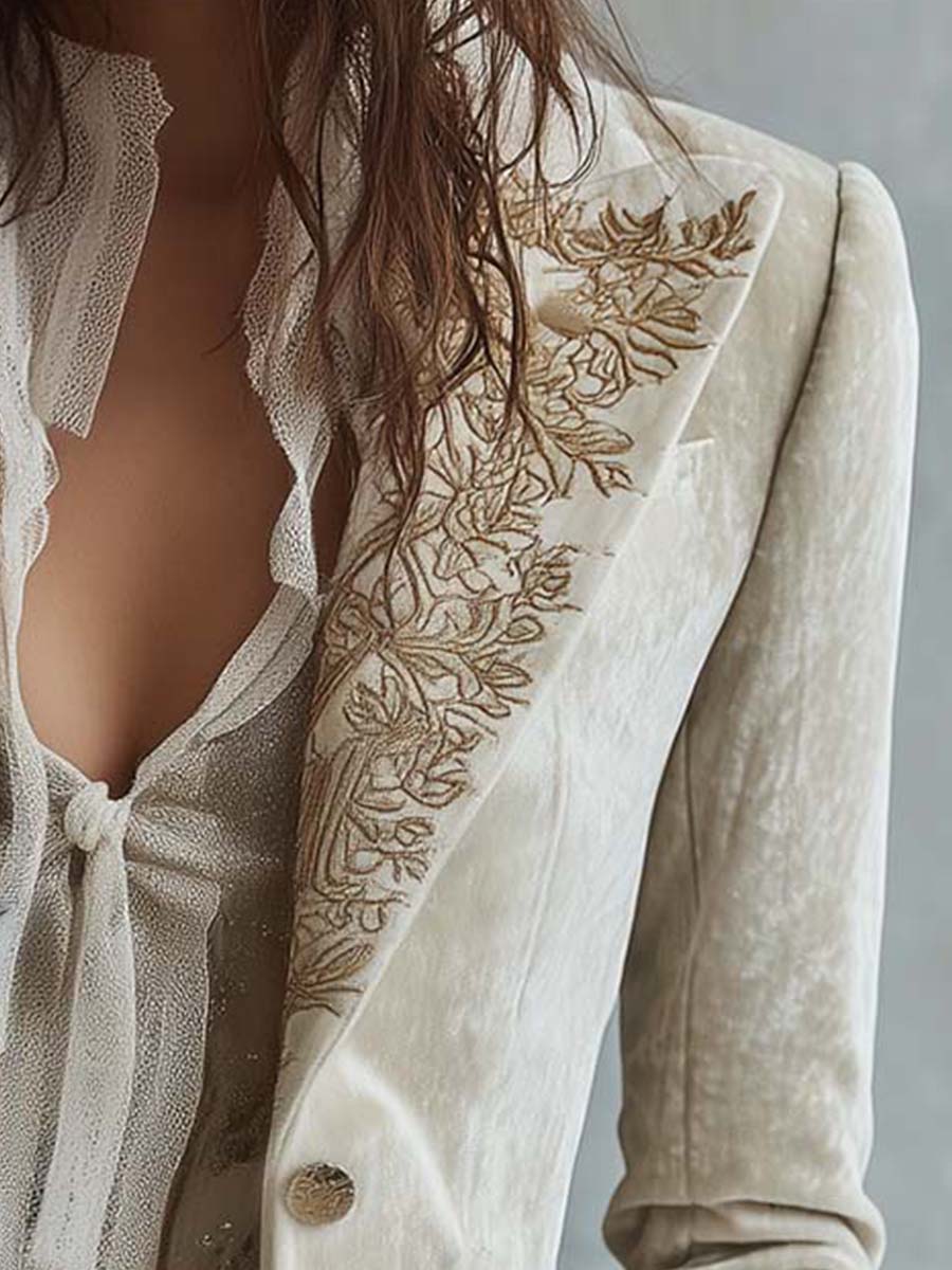 Rosario | Blazer sastre con bordado floral