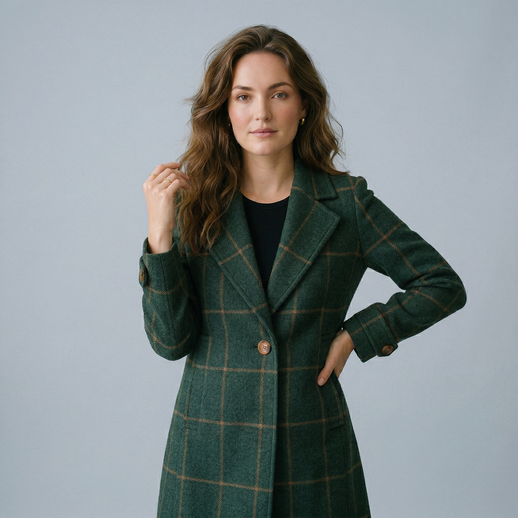 Joana | Abrigo de cuadros elegante