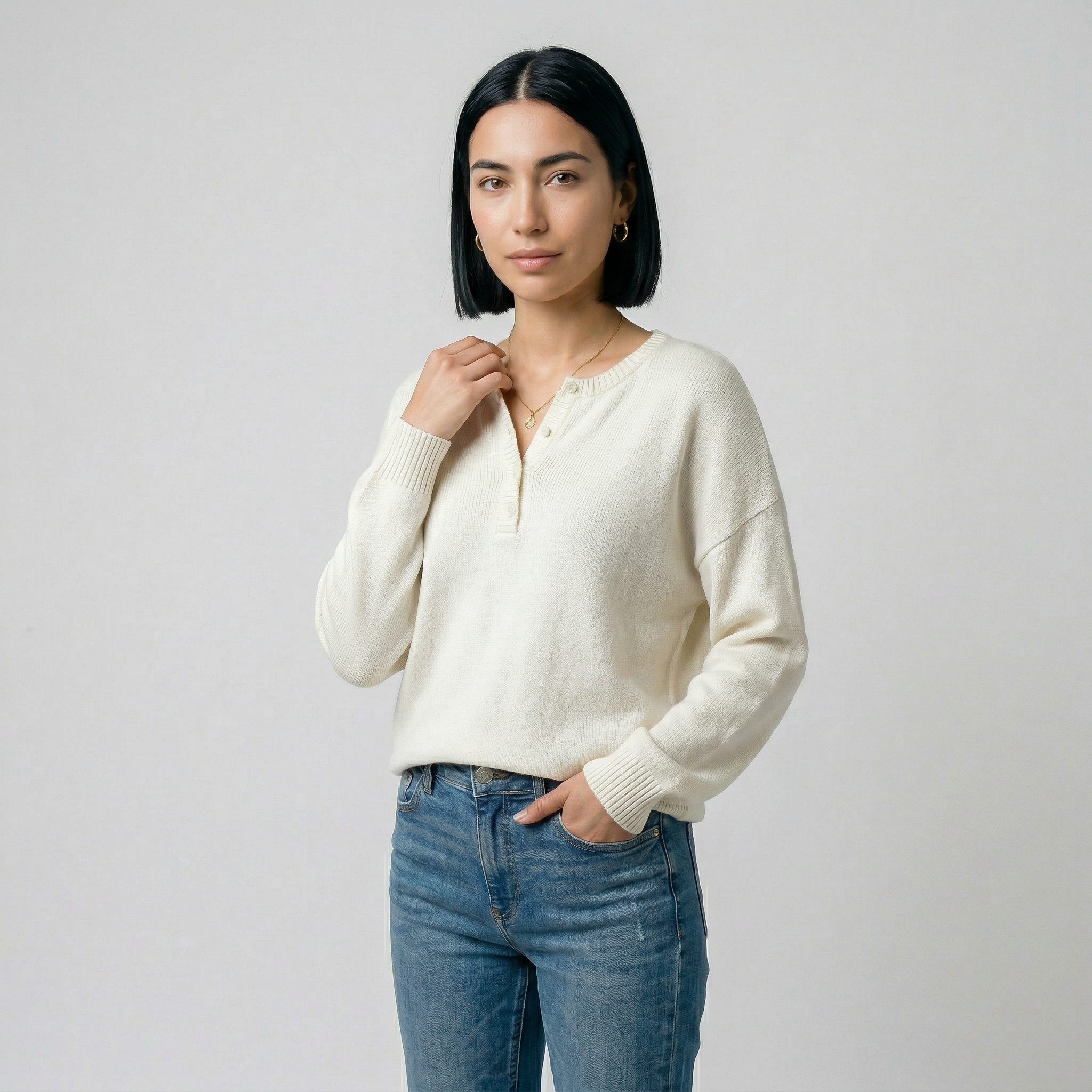 Carla | Suéter suave con detalle de botones