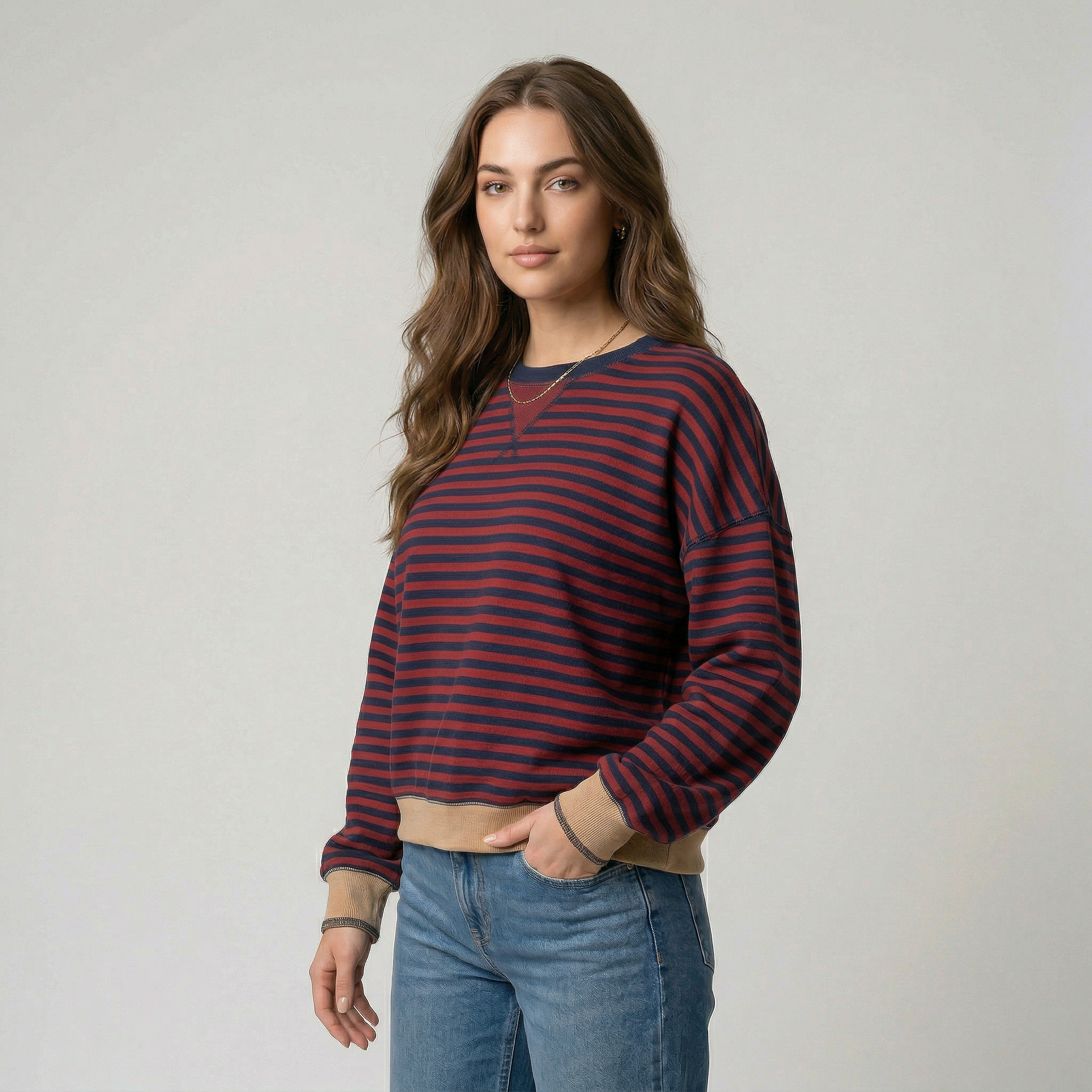 Dora | Jersey oversize de rayas modernas