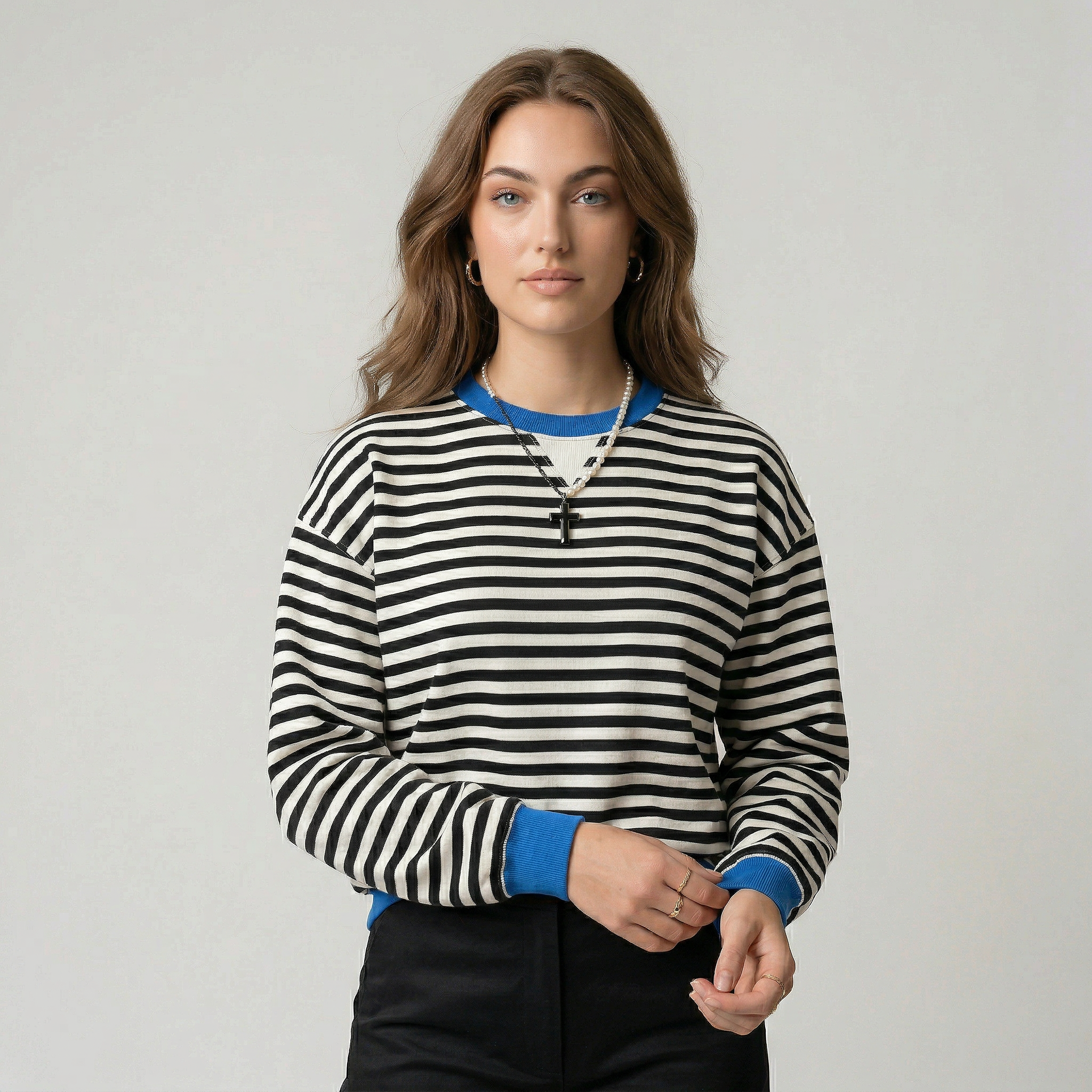 Dora | Jersey oversize de rayas modernas