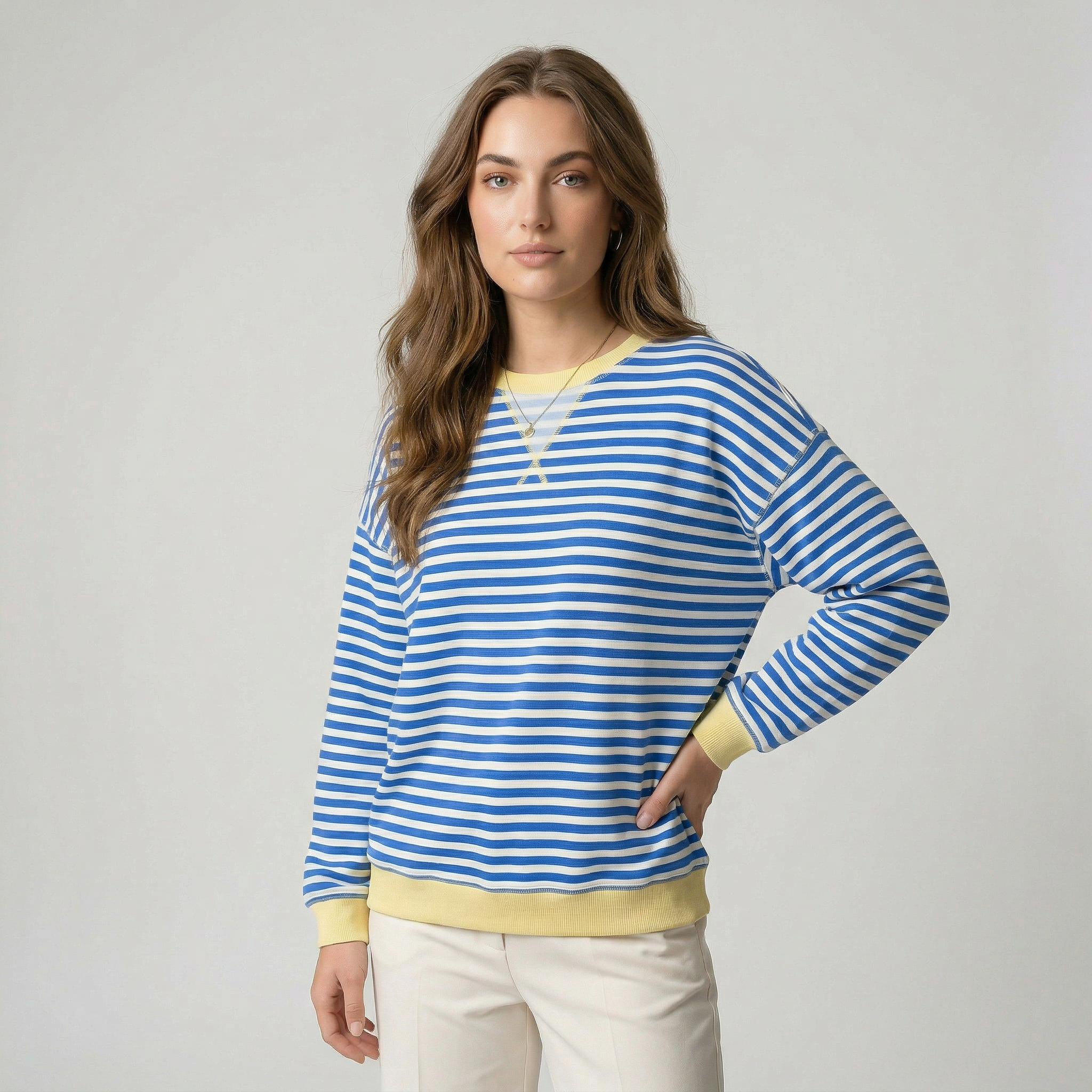 Dora | Jersey oversize de rayas modernas