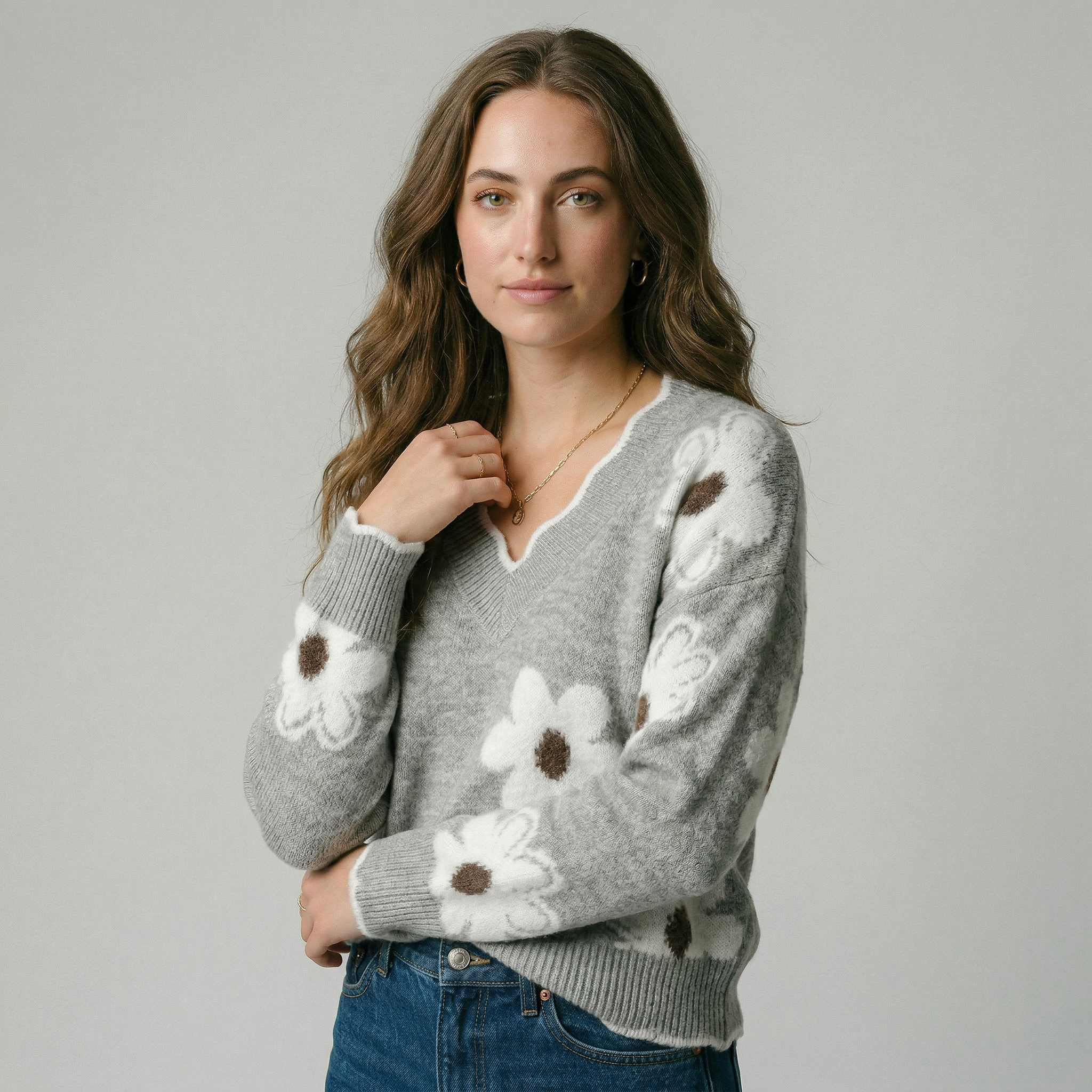 Paula | Jersey floral de escote en V