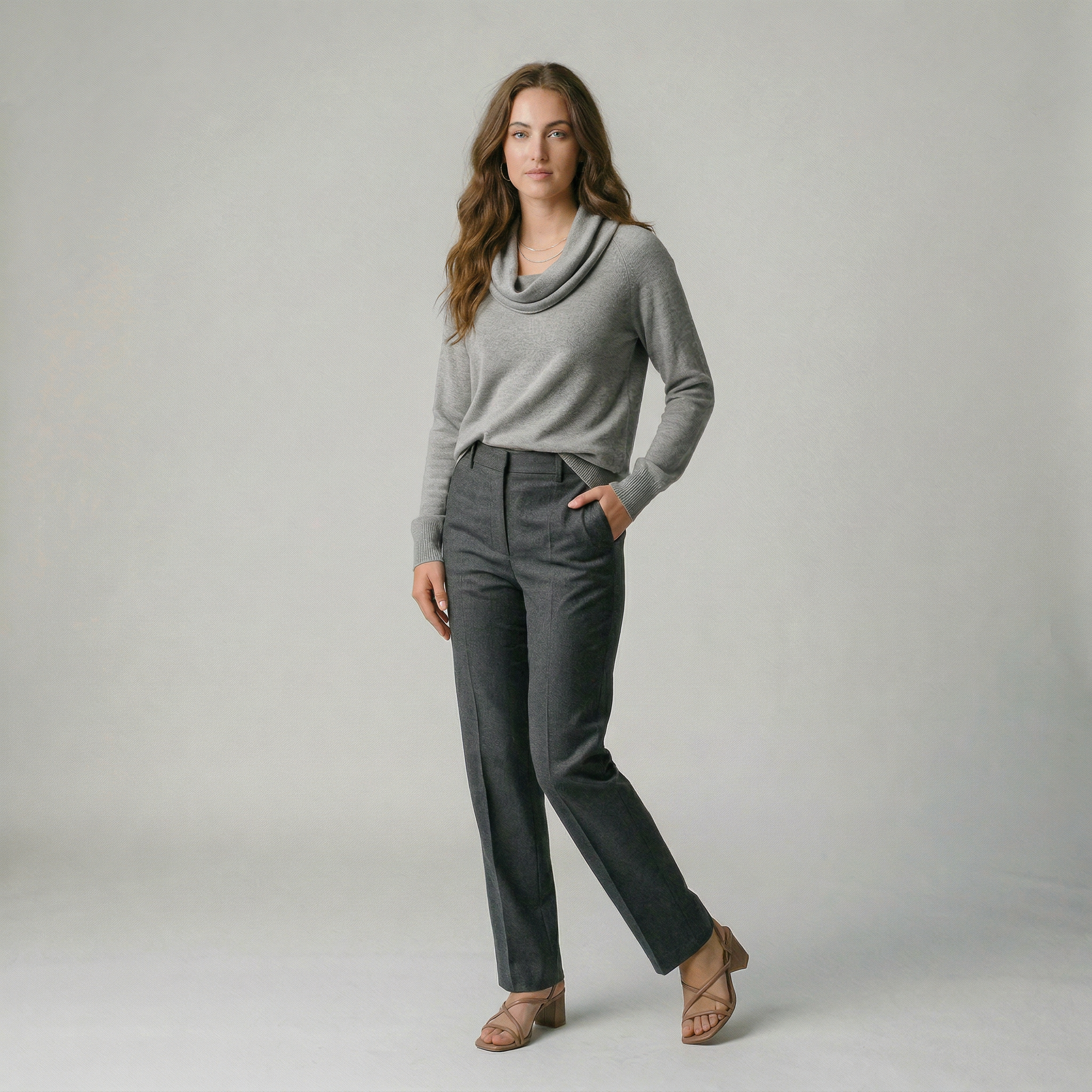 Amelia | Suéter de cuello drapeado elegante