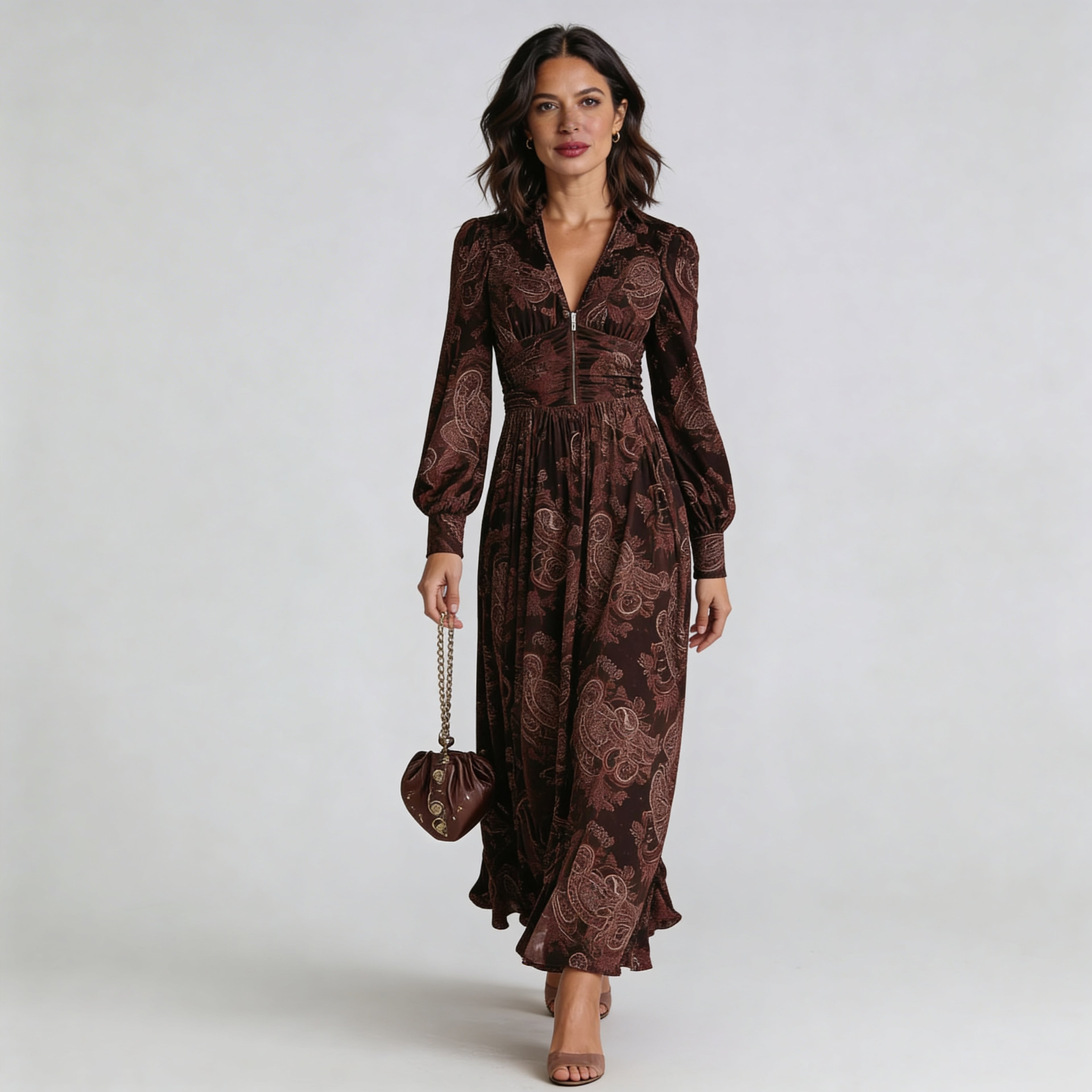 Cloe | Vestido largo con estampado paisley