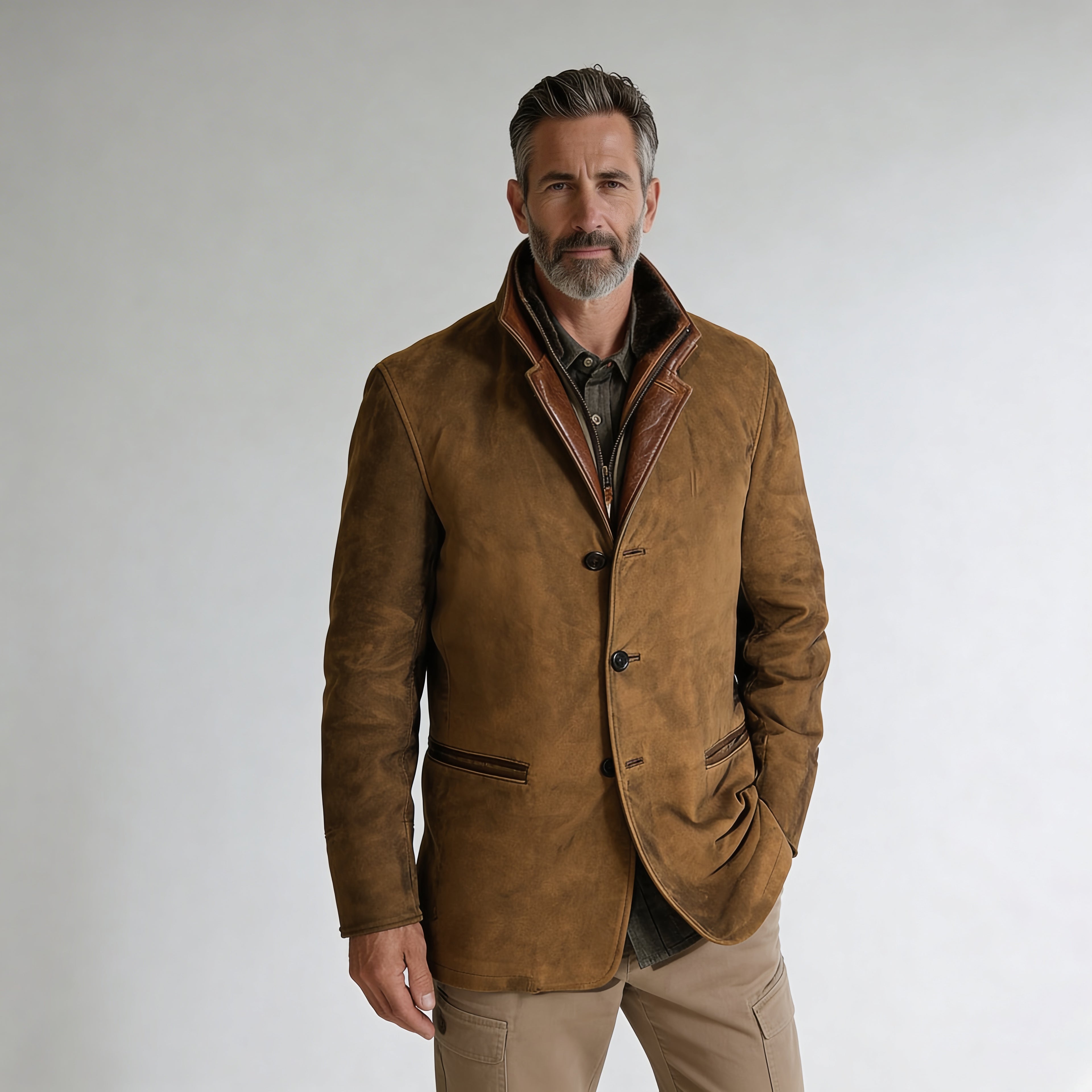 Martín | Chaqueta de ante de estilo vintage