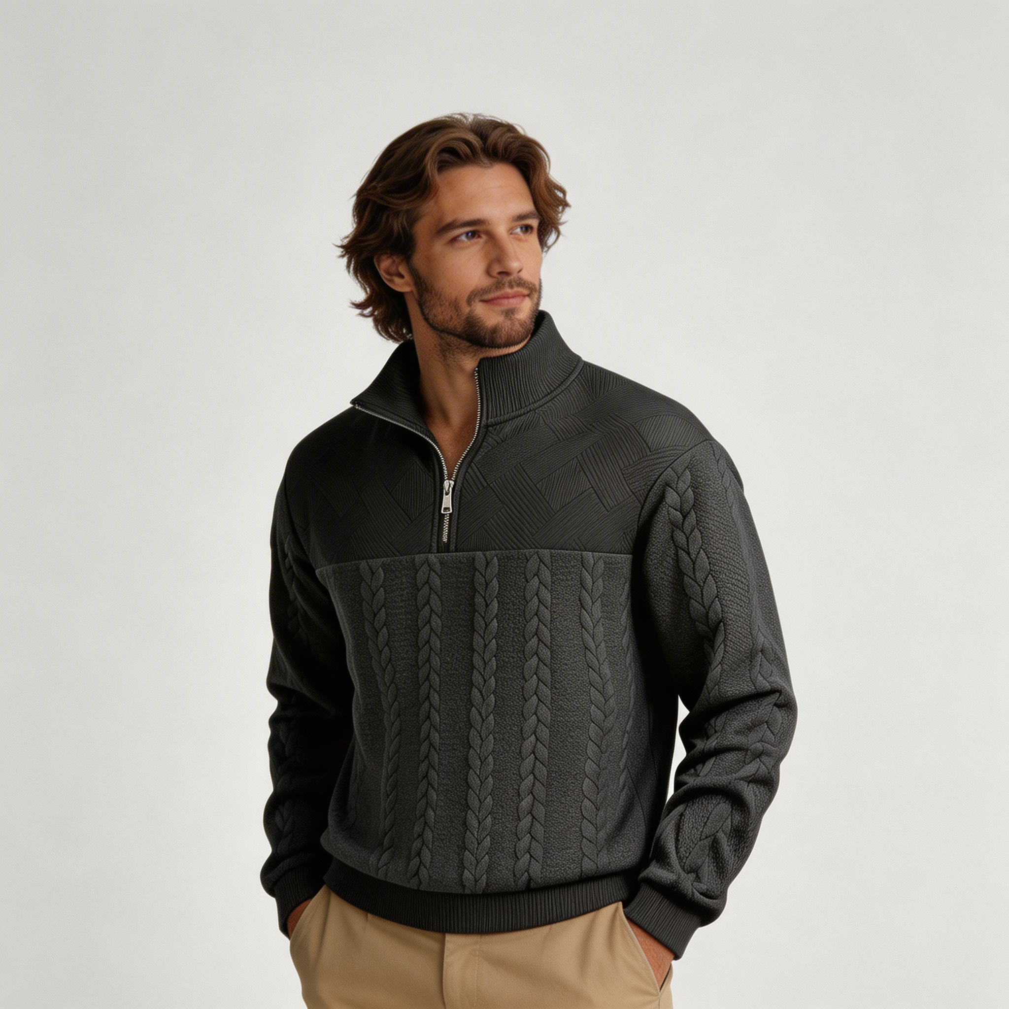 Andrés | Jersey de punto con cuello alto y cremallera