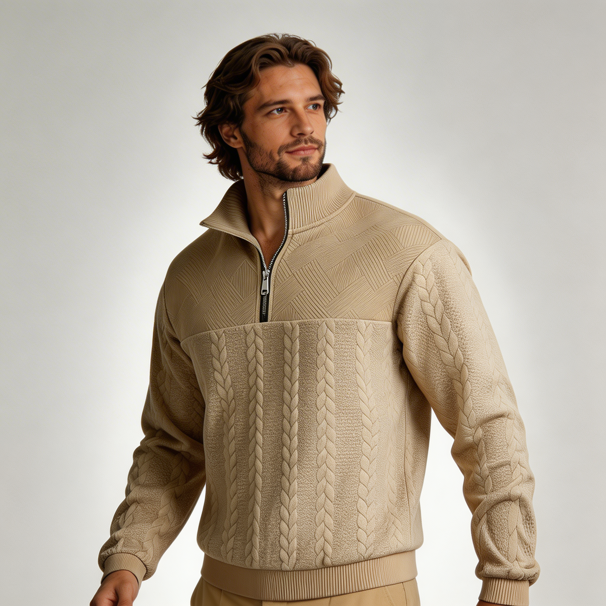 Andrés | Jersey de punto con cuello alto y cremallera