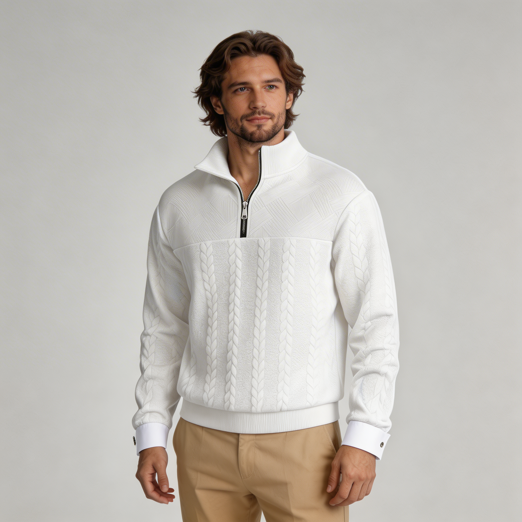 Andrés | Jersey de punto con cuello alto y cremallera
